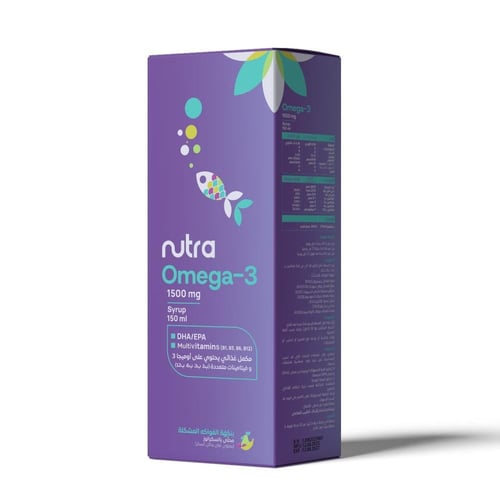 نيوترا اوميجا 3 شراب 150 مل مكمل غذائي مع الفيتامي...