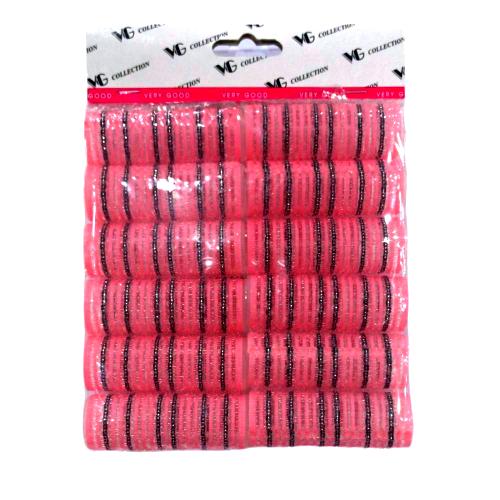رول شعر لون وردي 12 حبة حجم صغير pink hair roller