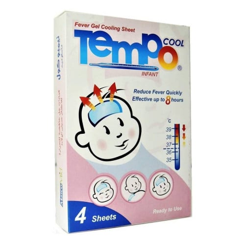 كمادات جل تيمبو كول خافضة للحرارة للأطفال 4 قطع te...