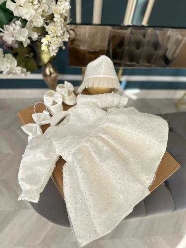 طقم فستان بناتي 3 قطع تصميم خاص بنبتة القطن