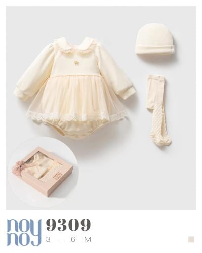 فستان بناتي مع قبعه وكولون