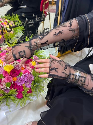 قلفز دانتيل ذهبي اشعارات ماركه متنوعه باصبع