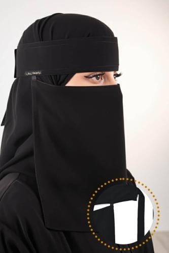 نقاب ربطة بمطاط قصير