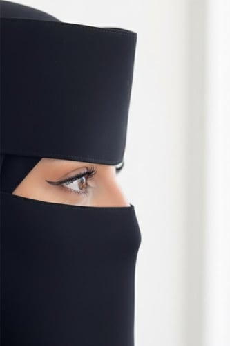 نقاب منكس بردة و مطاط طويل مائل