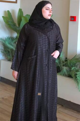 3223 عباية كتف كلوش بليزر بلوني الأسود الداكن والف...