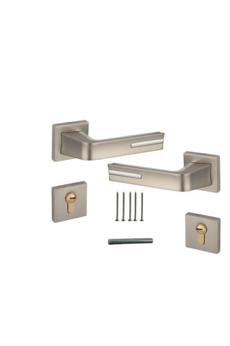 مقبض باب مفصول قطعتين فضي