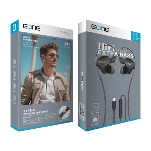 سماعات EONE السلكية بمنفذ Type-C – صوت Hi-Fi وباس...