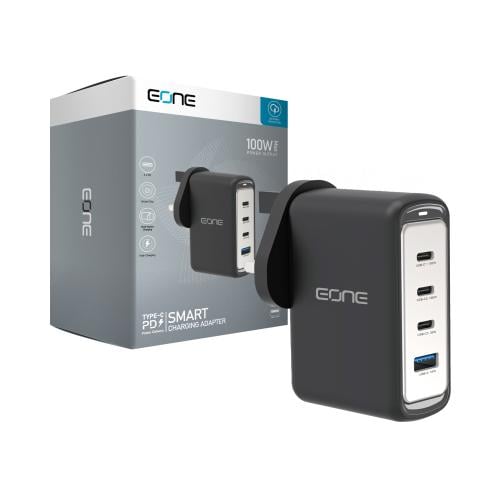 شاحن جداري سريع تقنية GaN بقوة قصوى 100 واط