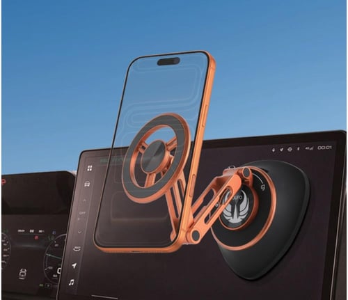 حامل جوال مغناطيسي مكتبي/سيارة بقاعدة شفط + لاصق 3...