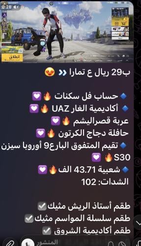 حساب ببجي عالمي رقم 14