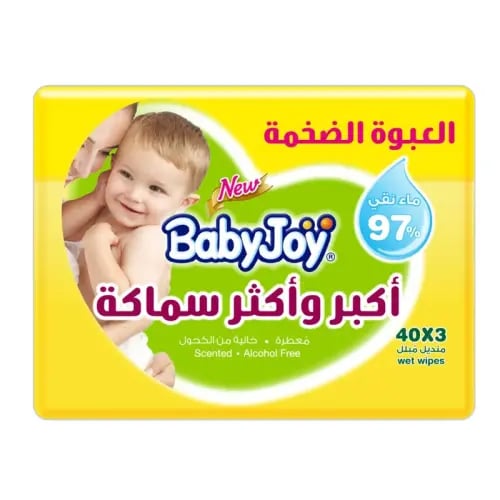 بيبي جوي مناديل مبللة سميكة عبوة عائلية 3 × 40 مند...