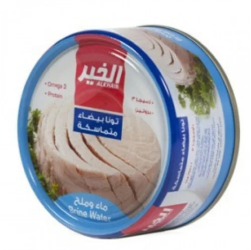 تونة الخير ماء وملح صغير 95 جملح صغير 90 جم لحوم