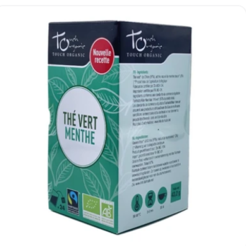 تاتش اورجنيك شاي أخضر عضوي بالنعناع 43.2 جم