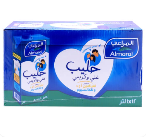 ندى حليب كامل الدسم 12 حبة 1 لتر