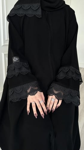 عباية كلوش قماش (سراميك)بأكمام دبل كلفه