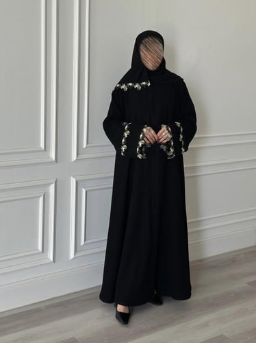 عباية كلوش قماش(سراميك)بكلفة ورد