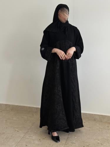 عباية نص كلوش قماش(سراميك+جاكار هندي)