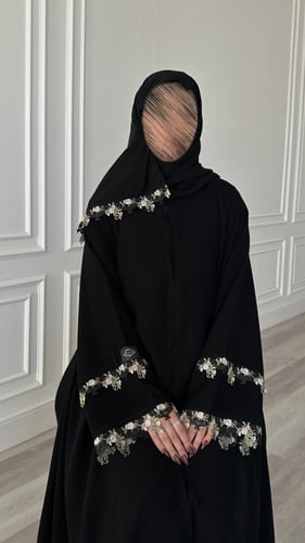 عباية كلوش قماش(سراميك)بكلفة ورد