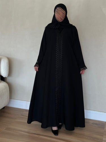 عباية نص كلوش قماش(انترنت)باضافه كلفه اسود