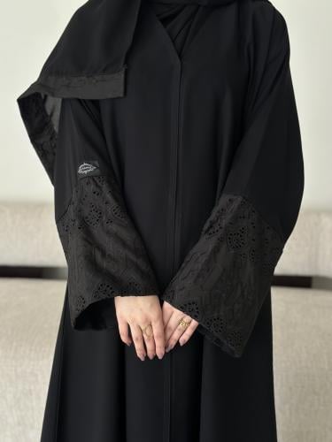 عباية نص كلوش قماش(انترنت)باكمام ركام
