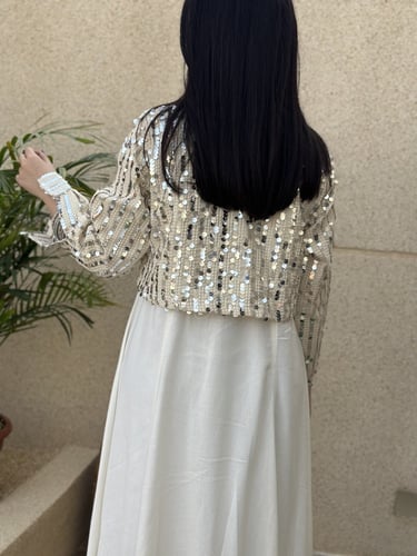 جلابيه ابيض ترتر