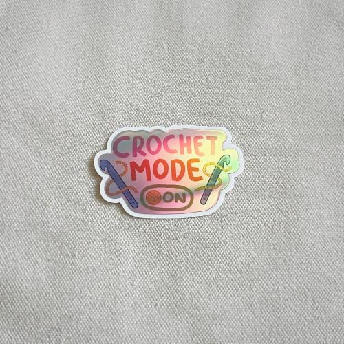 ملصق هولوقرافيك Crochet Mode ON