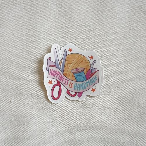 ملصق شفاف Happiness is handmade