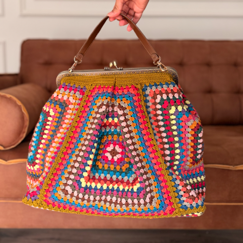 حقيبة فينتج XL زيتي خردلي