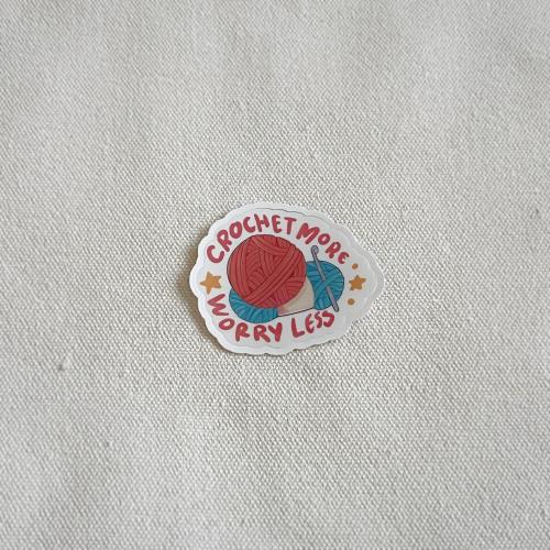 ملصق شفاف Crochet more worry less