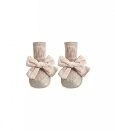Baby children's shoes in the shape of a drink, non-slip with a large bow