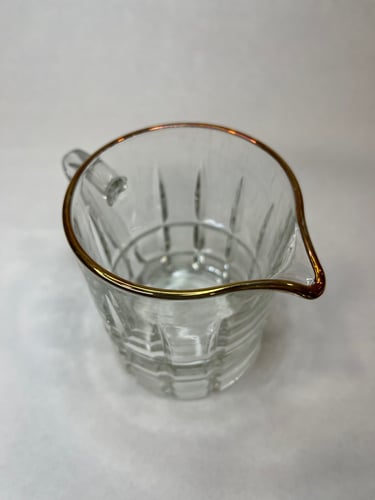 زجاج شفاف بحواف ذهبيه 330مل