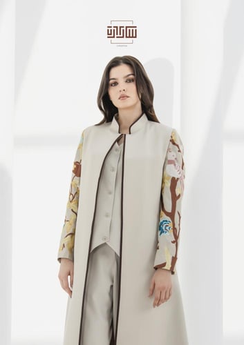 Galina بلايزر انيق مصنوع من الكتان والمطرز من الاك...