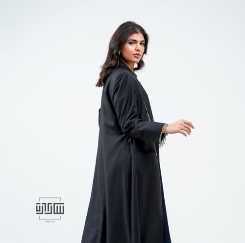 الوكاسيا بلايزر عبايا مطعمه باكسسوار هدب انيق