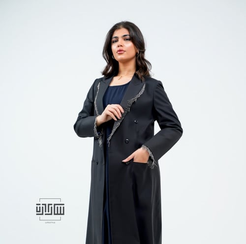 الوكاسيا بلايزر عبايا مطعمه باكسسوار هدب انيق