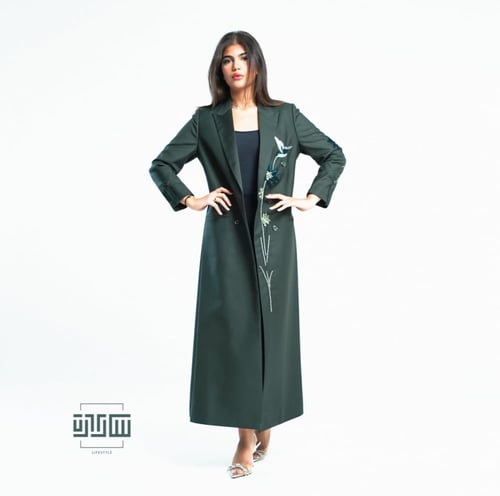 كارول عبايه بلايزر مطرزة ثلاثي ابعاد تطريز يدوي فا...