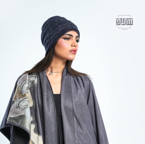 اوديت عبايه من الشاموا الفاخر مع شال مطرز بنقوش بو...