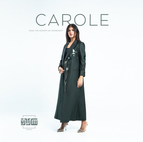 كارول عبايه بلايزر مطرزة ثلاثي ابعاد تطريز يدوي فا...