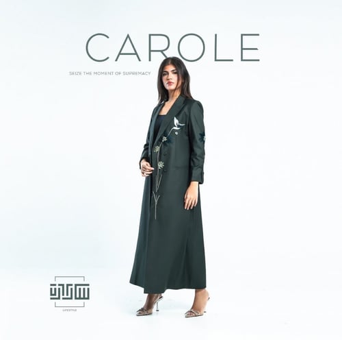 كارول عبايه بلايزر مطرزة ثلاثي ابعاد تطريز يدوي فا...