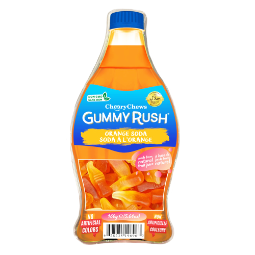 GUMMY RUSH ORANGE SODA BOTTLE 160G / جامي راش بنكه...