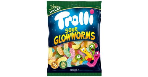 تروللي ديدان مضيئة حامضة 100غ / Trolli Sour Glowwo...