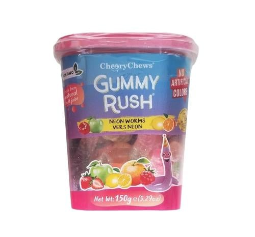 GUMMY RUSH NEON WORMS 150G / جامي راش جيلي نيون وو...