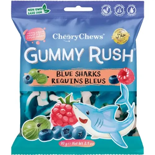 جامي راش قرش أزرق 90غ / Gummy Rush Blue Sharks 90G