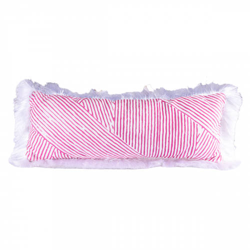 مخدة وردي بهدب