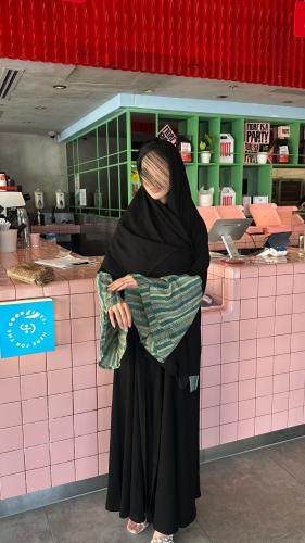 BL005 (نص كلوش كريب ملكي كوري بأكمام قطن هندي دبل)