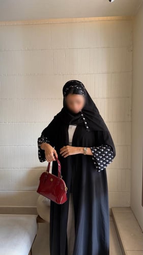 BL014 (نص كلوش كريب ملكي كوري مع شيفون كوري منقط د...