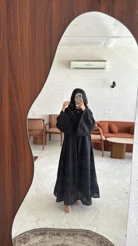 BL010 (نص كلوش ركامة كوري بكسرات في الكم وأسفل الع...