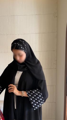 BL014 (نص كلوش كريب ملكي كوري مع شيفون كوري منقط د...