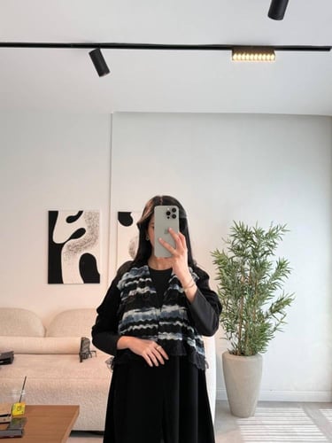 BL020(نص كلوش كريب سراميك بكم ماسك مع قماش هندي عل...