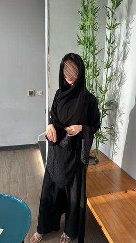 BL001 ( نص كلوش كريب ملكي كوري بأكمام طبعات نمرية...