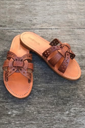 TAN LEATHER SLIPPERS